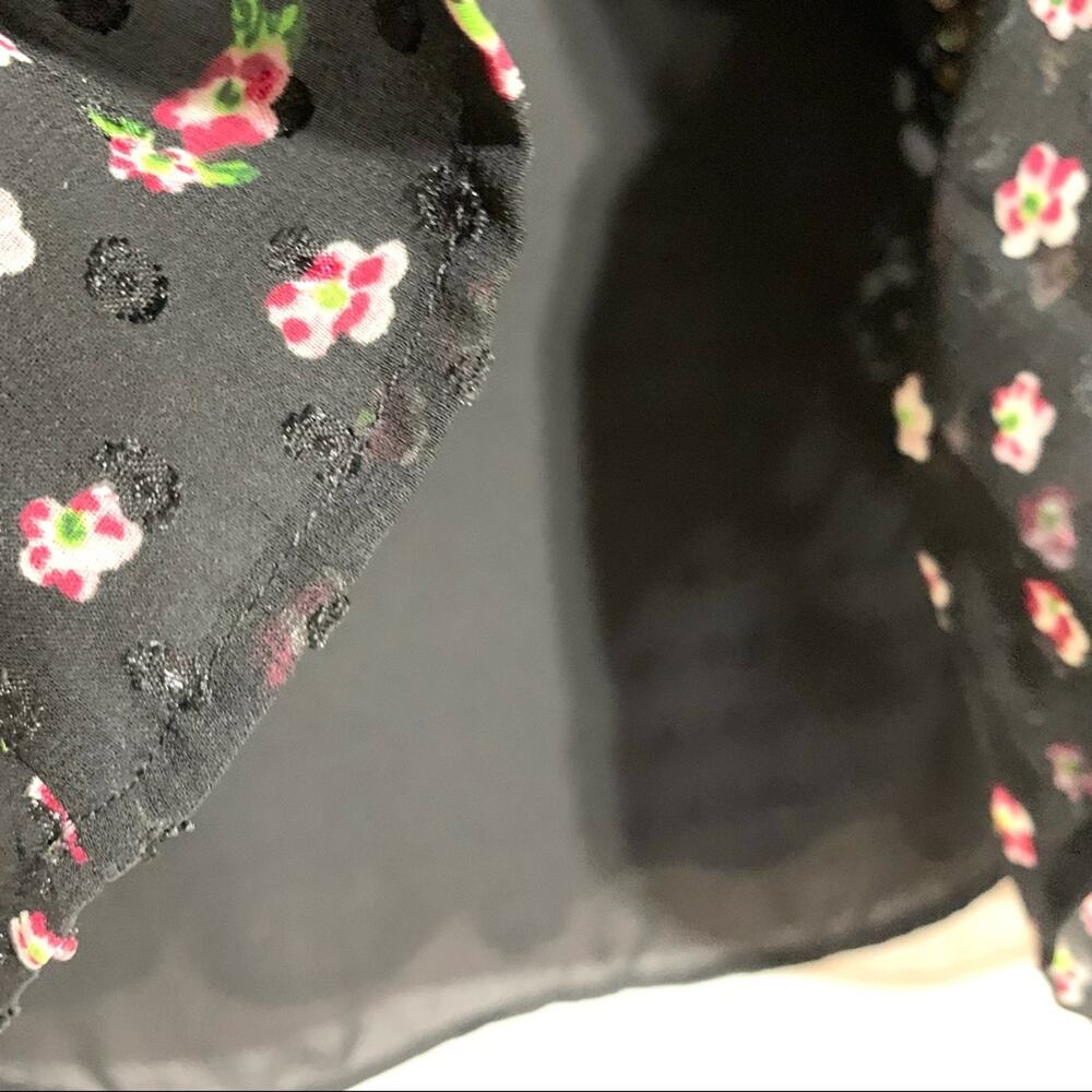 Anthropologie Maeve Steffy Floral Bohemian Babydoll Black Ruffled Blouse size S - Picture 11 of 14